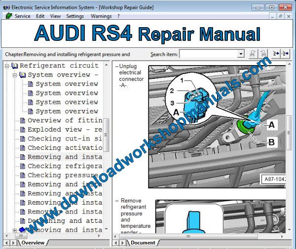 AUDI RS4 Repair Manual